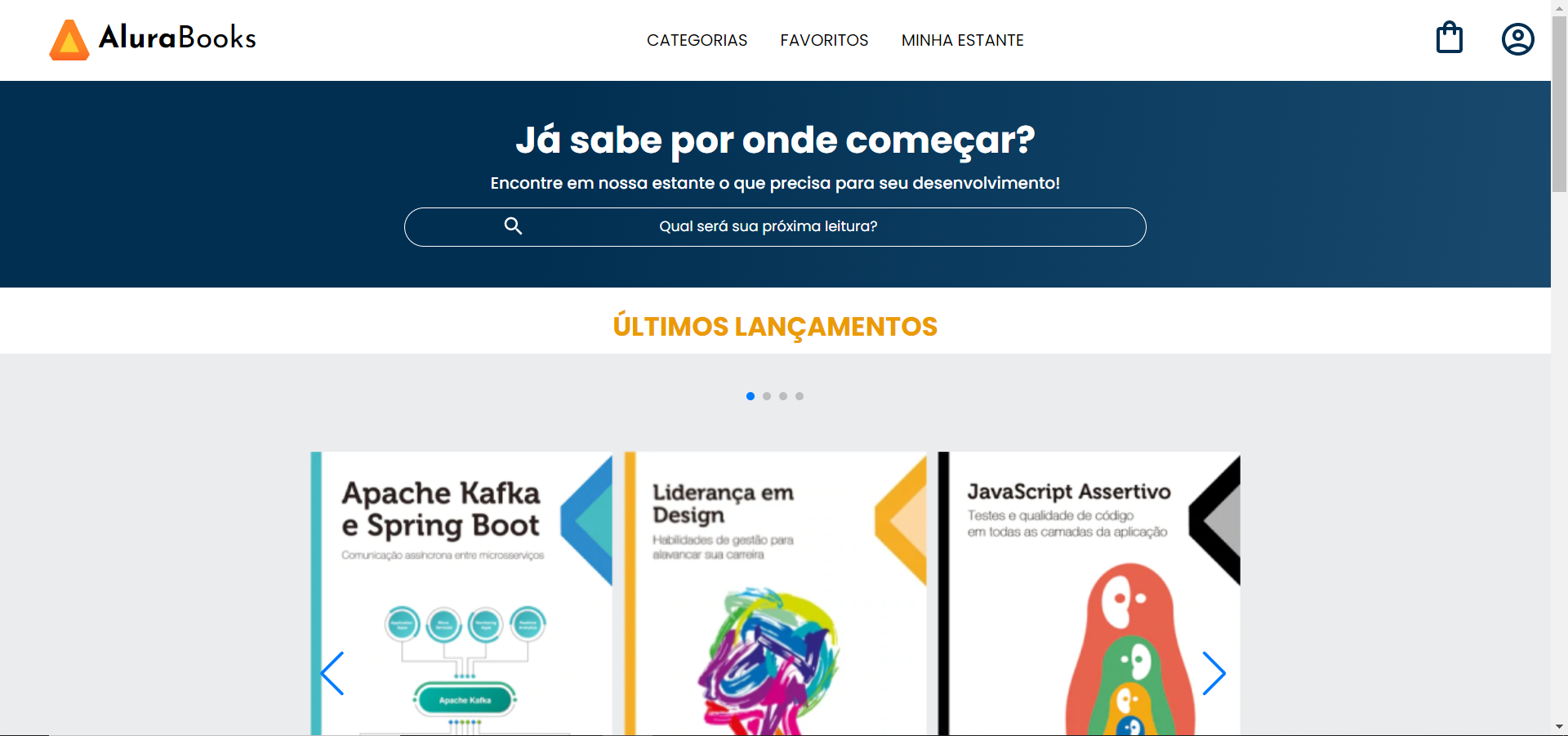 visualização prévia da pagina do aluraBooks