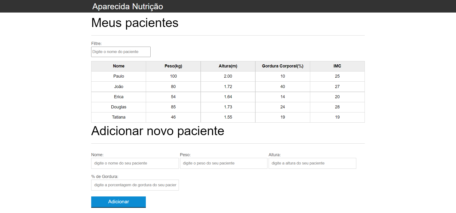 visualização prévia da pagina Aparecida Nutrição